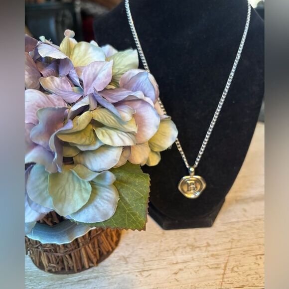 18” “B” Initial Monogram Double Sided Pendant on Toggle Closure Necklace See Pho - Picture 1 of 6